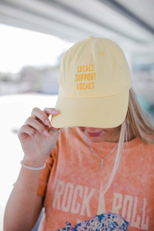 Locals Support Locals Dad Hat | Sunshine Yellow